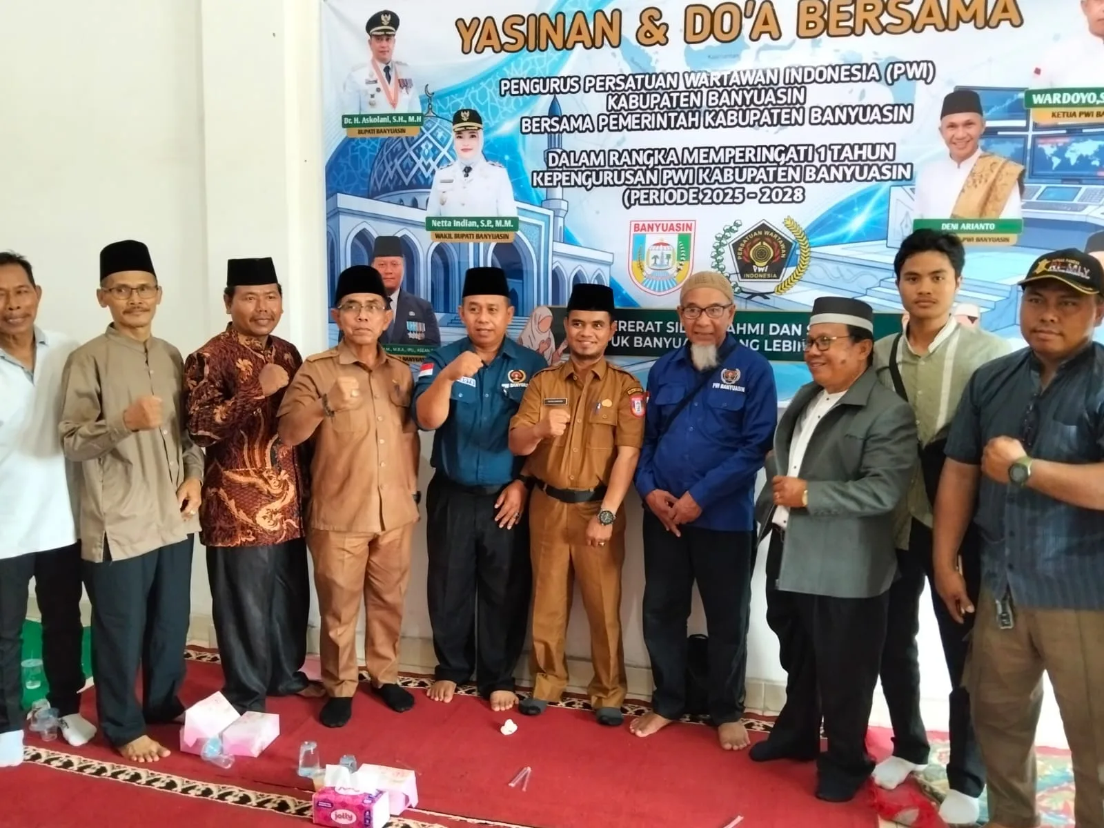 Do,a bersama dan Yasinan  Refleksi  Satu Tahun PWI Banyuasin